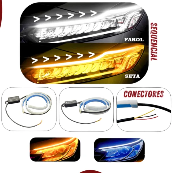 Fita LED DRL Flexível Dual Color ASX - 60cm - Imagem 3