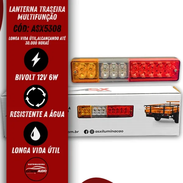 Lanterna Traseira Soft Multifuncional Asx5308 Linha Truck - Imagem 3