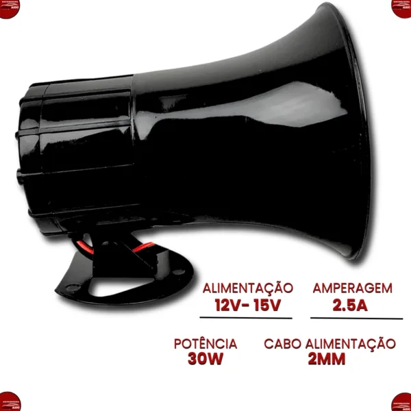 Megafone Sirene 7 Tons Tipo Rontan Polícia Automotiva - Imagem 4
