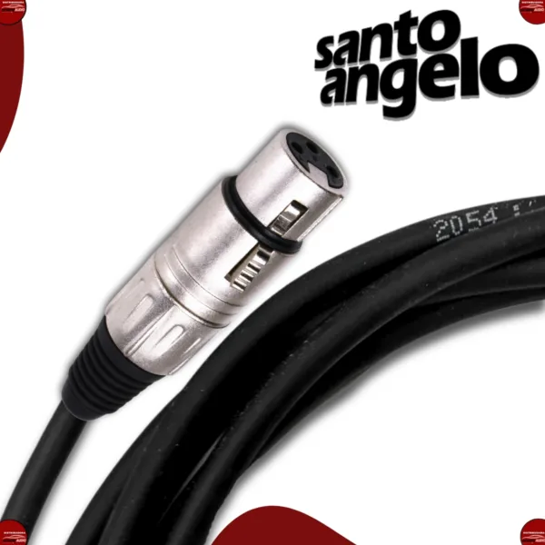Cabo de Microfone Santo Angelo XLR Fêmea / P10 Mono 90° – 5m - Imagem 4