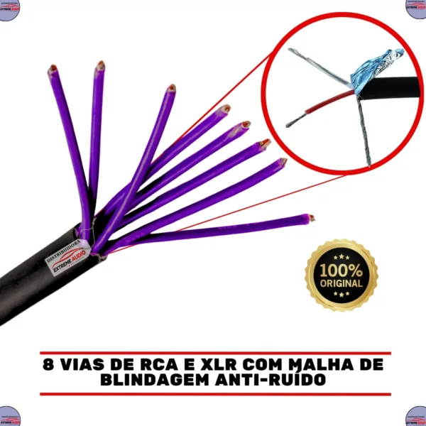 Multi cabo Mancini 8 Vias 8x24 Awg Som Profissional - Imagem 5