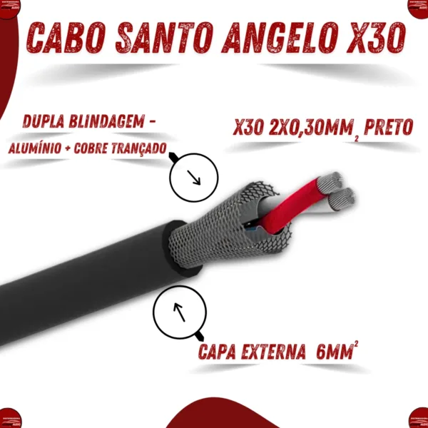 Cabo de Microfone Santo Angelo XLR Fêmea / P10 Mono 90° – 5m - Imagem 5