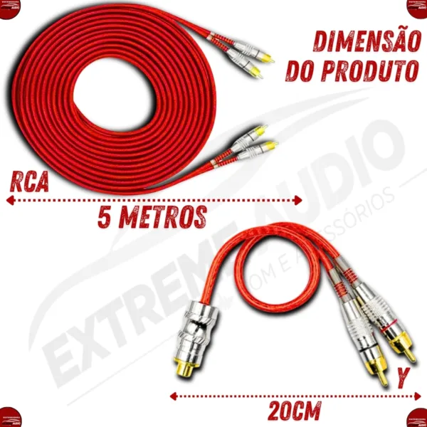 Kit Composto Por Kit 2 Cabos Y 2M/1F 1 Cabo Rca 5M 400P Technoise - Imagem 5
