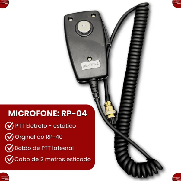 Microfone Rádio PTT 4 Pinos ASX - Imagem 6