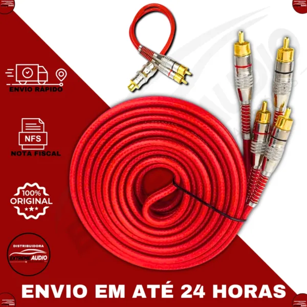 Kit Composto Por Kit 2 Cabos Y 2M/1F 1 Cabo Rca 5M 400P Technoise - Imagem 6