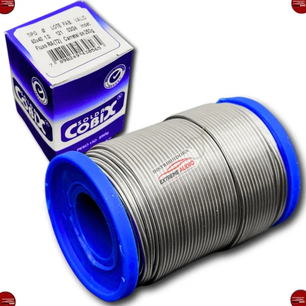 Solda Estanho 60x40 1mm C/ Fluxo Rolo 250g Cobix - Imagem 3
