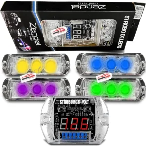 Strobo RGB Som Automotivo Com Voltímetro Zendel
