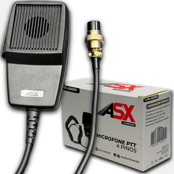 Microfone Rádio PTT 4 Pinos ASX - Imagem 7