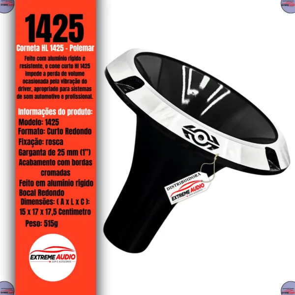 Cone Corneta Lente Aluminio Hl 1450 1 Pol. Rosca - Imagem 3