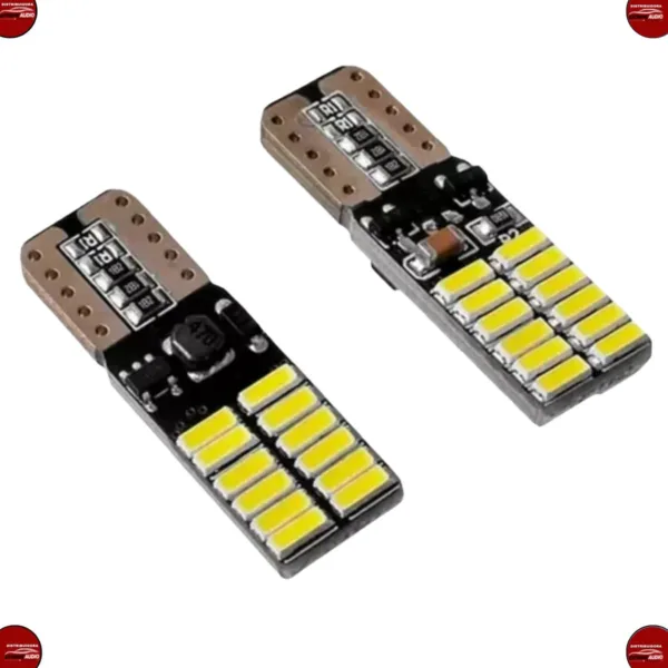 Par Lâmpada Led T10 Canbus T10 24 Leds Branca Meia Luz - Imagem 5