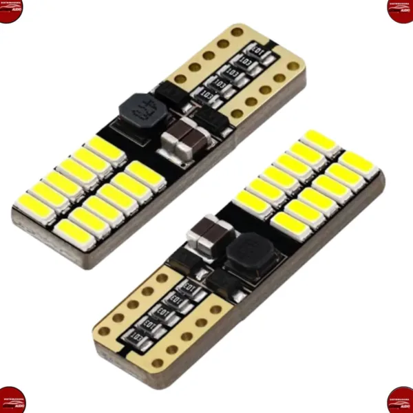 Par Lâmpada Led T10 Canbus T10 24 Leds Branca Meia Luz - Imagem 6