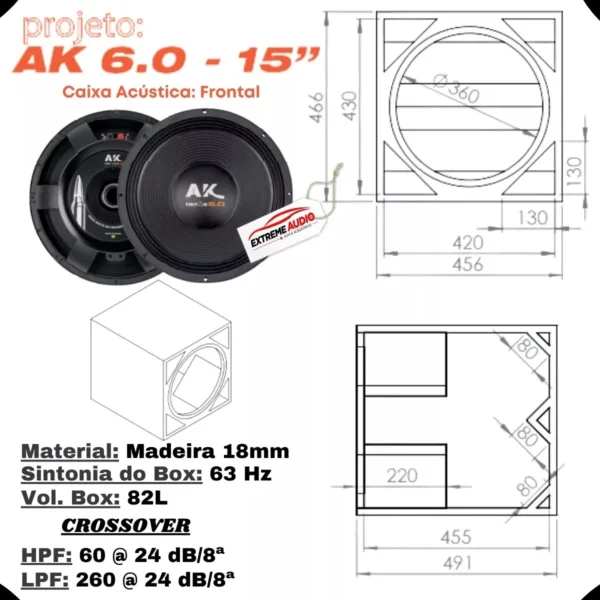 🔊 Alto-Falante AK 6.0 15” Branco – 6000W / 4 Ohms | Potência e Clareza com Estilo - Imagem 3