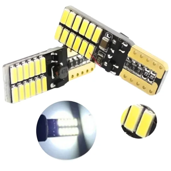 Par Lâmpada Led T10 Canbus T10 24 Leds Branca Meia Luz