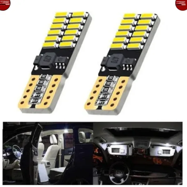 Par Lâmpada Led T10 Canbus T10 24 Leds Branca Meia Luz - Imagem 4