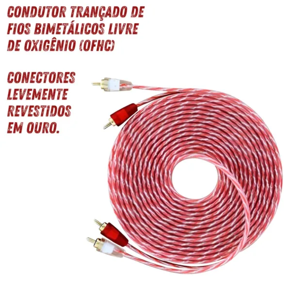 CABO RCA FLEXÍVEL 5 METROs DUPLA BLINDAGEM - Imagem 4
