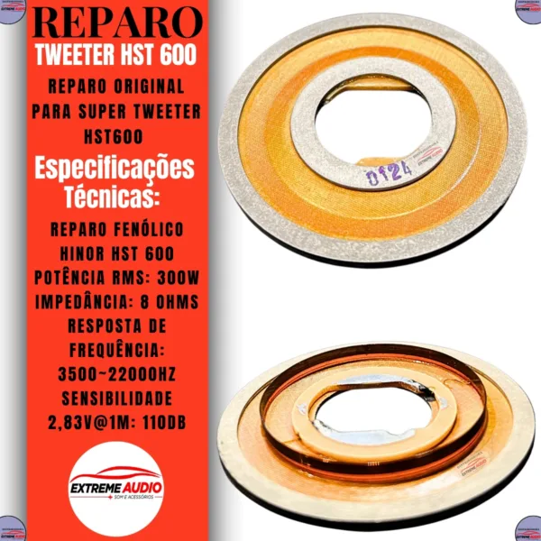Reparo Original Super Tweeter Hst600 Trinyum 300 Wrms Hinor - Imagem 2