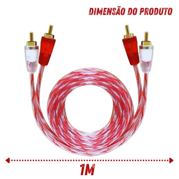 CABO RCA FLEXÍVEL 1  METRO DUPLA BLINDAGEM - Imagem 4