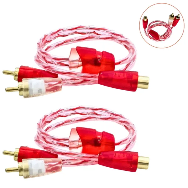 KIT 2 CABOS RCA Y 2 MACHOS 1 FEMEA SILICONE STETSOM