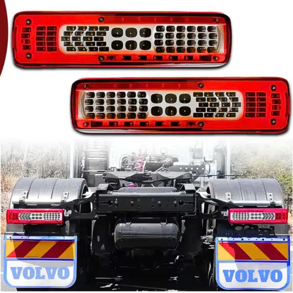Par de Lanternas Traseira Caminhão Volvo Vlv Long Fh/fm/vm Led Bivolt - Imagem 2