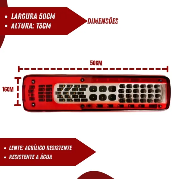 Par de Lanternas Traseira Caminhão Volvo Vlv Long Fh/fm/vm Led Bivolt - Imagem 5