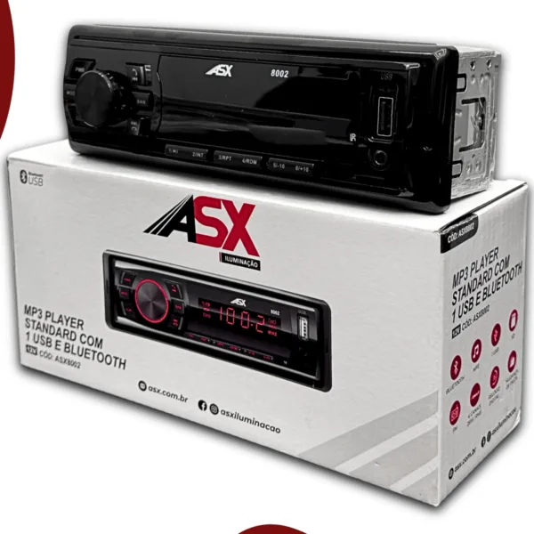 🔊 Som Automotivo ASX MP3 Player Standard – 1 USB e Bluetooth