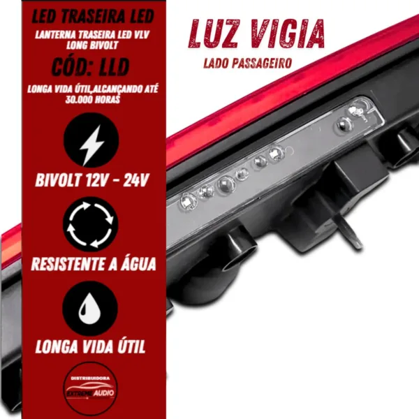 Par de Lanternas Traseira Caminhão Volvo Vlv Long Fh/fm/vm Led Bivolt - Imagem 8