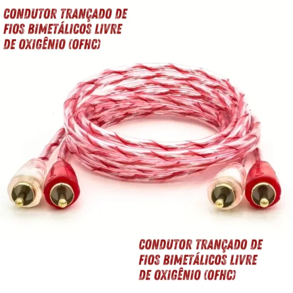 CABO RCA FLEXÍVEL 1  METRO DUPLA BLINDAGEM - Imagem 3
